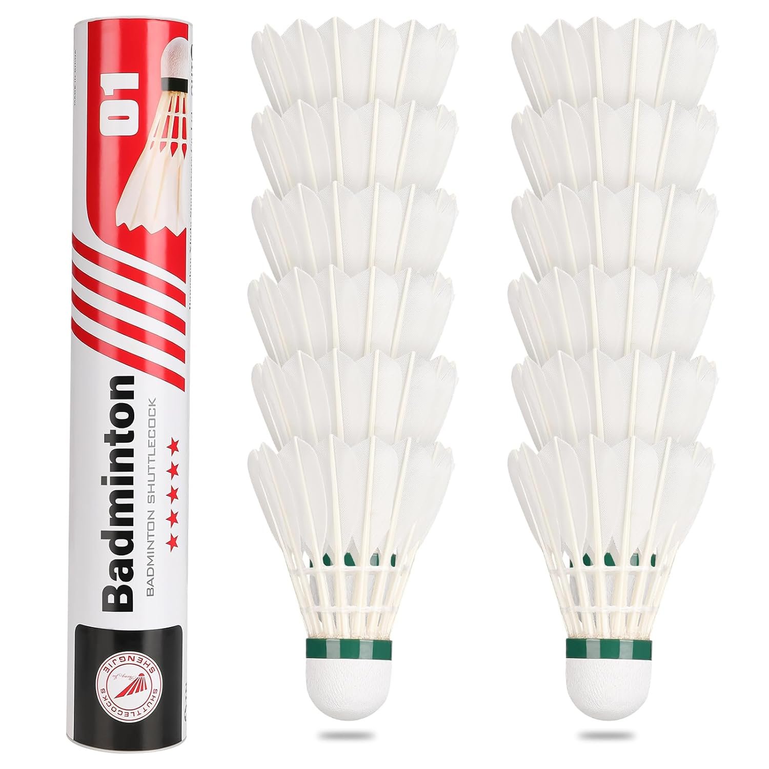 Badminton Shuttlecocks, Goose Feathers Flying Stable & Durable Sports